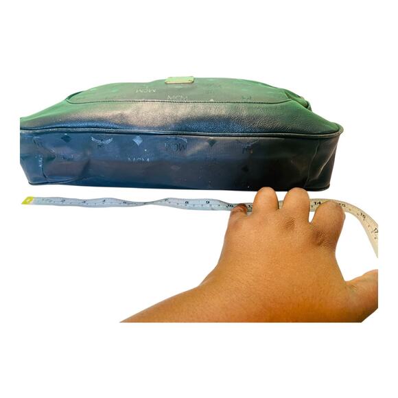 Vintage MCM Womens Goldware Logo Black Leather Shoulder Hobo Purse Bag - Picture 8 of 13